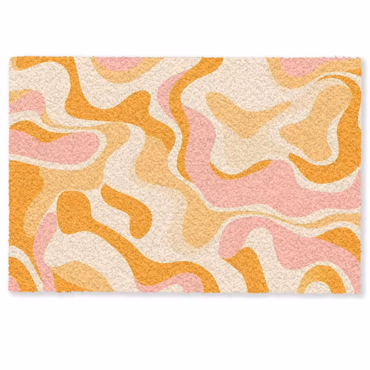Deurmat - Abstracte Golvende Vormen Retro
