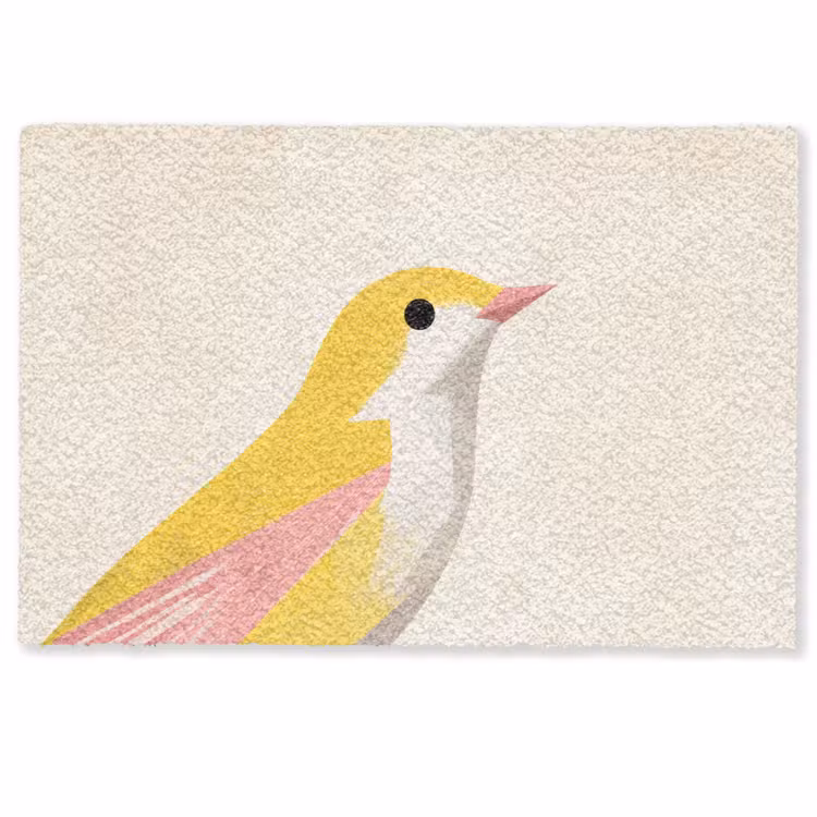 Deurmat - Gele Vogel Minimalistisch
