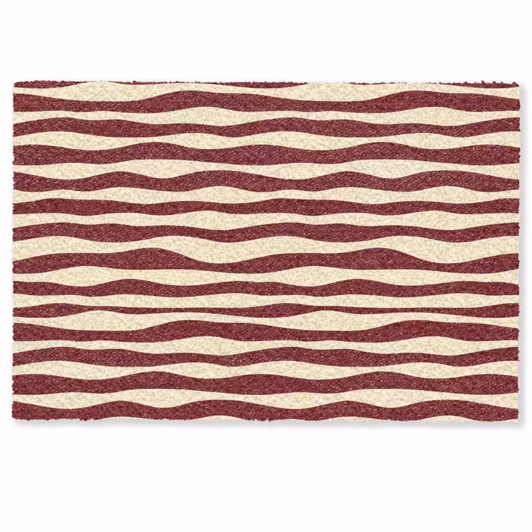 Deurmat - Golven - Rood - Patroon - Crème — 1