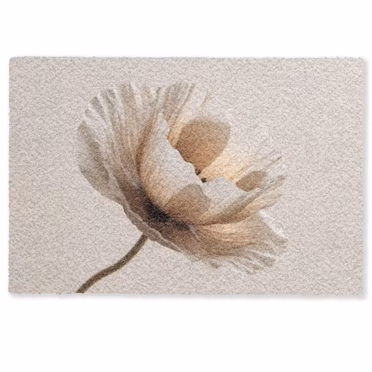Deurmat - Bloem - Beige - Crème