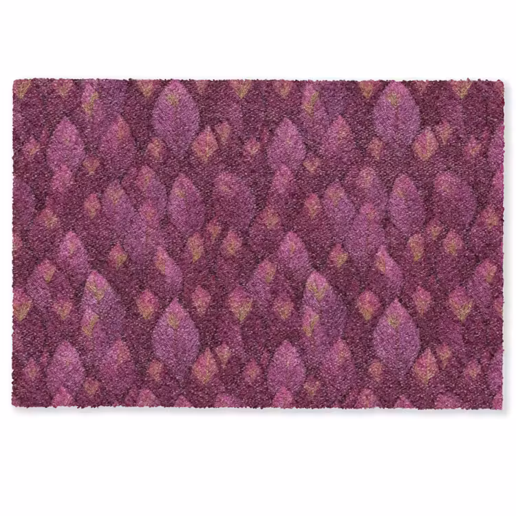 Deurmat - Bladeren - Patroon - Burgundy