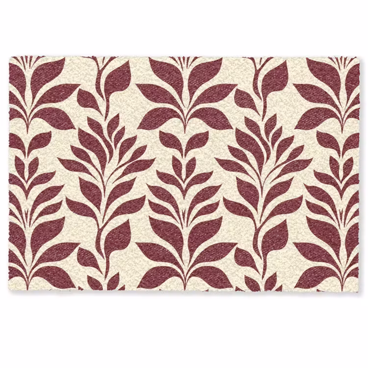 Deurmat - Abstract - Bladeren - Burgundy