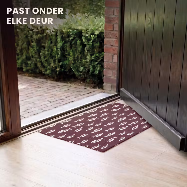 Deurmat - Vissen Patroon Bordeauxrood — 7