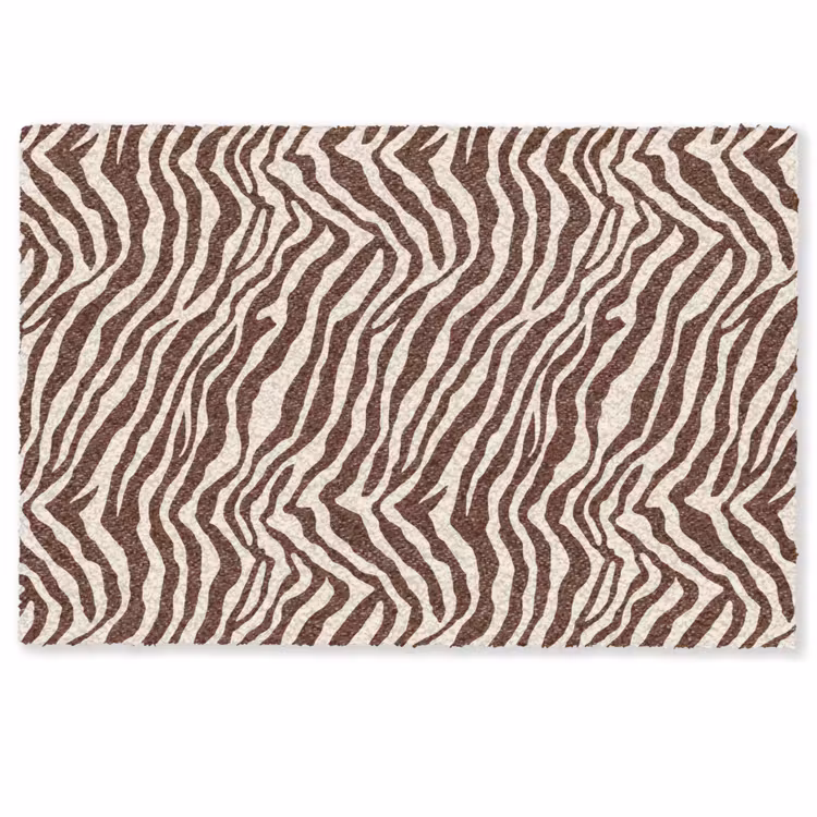 Deurmat - Zebra - Patroon - Zwart - Wit — 1