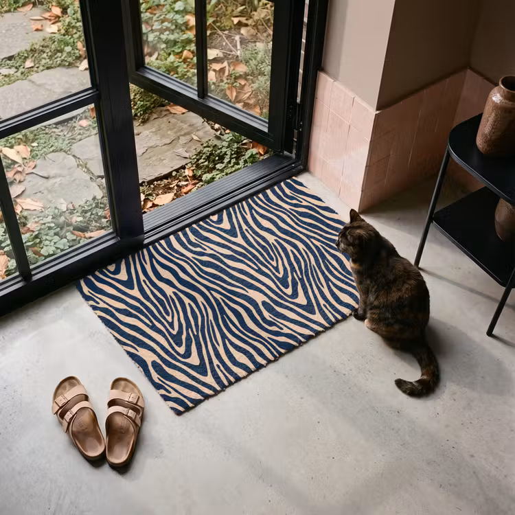 Deurmat - Zebra - Patroon - Blauw - Beige — 2