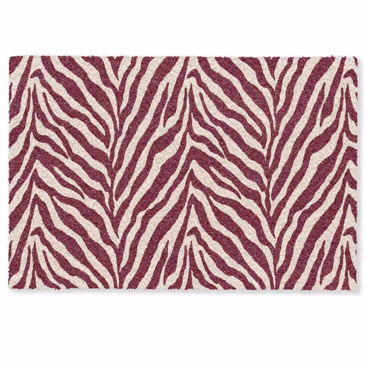 Deurmat - Zebra - Motief - Bordeaux - Rood