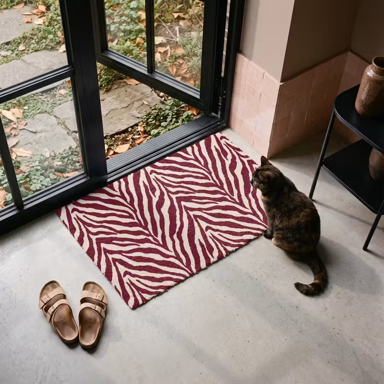 Deurmat - Zebra - Motief - Bordeaux - Rood — 2