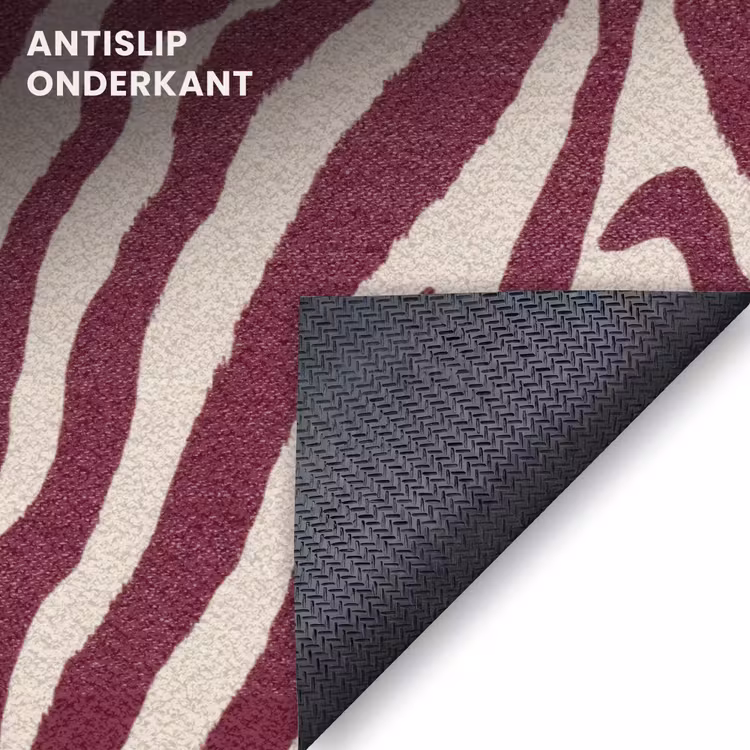 Deurmat - Zebra - Motief - Bordeaux - Rood — 6