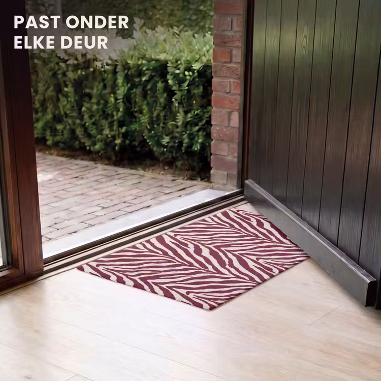 Deurmat - Zebra - Motief - Bordeaux - Rood — 7