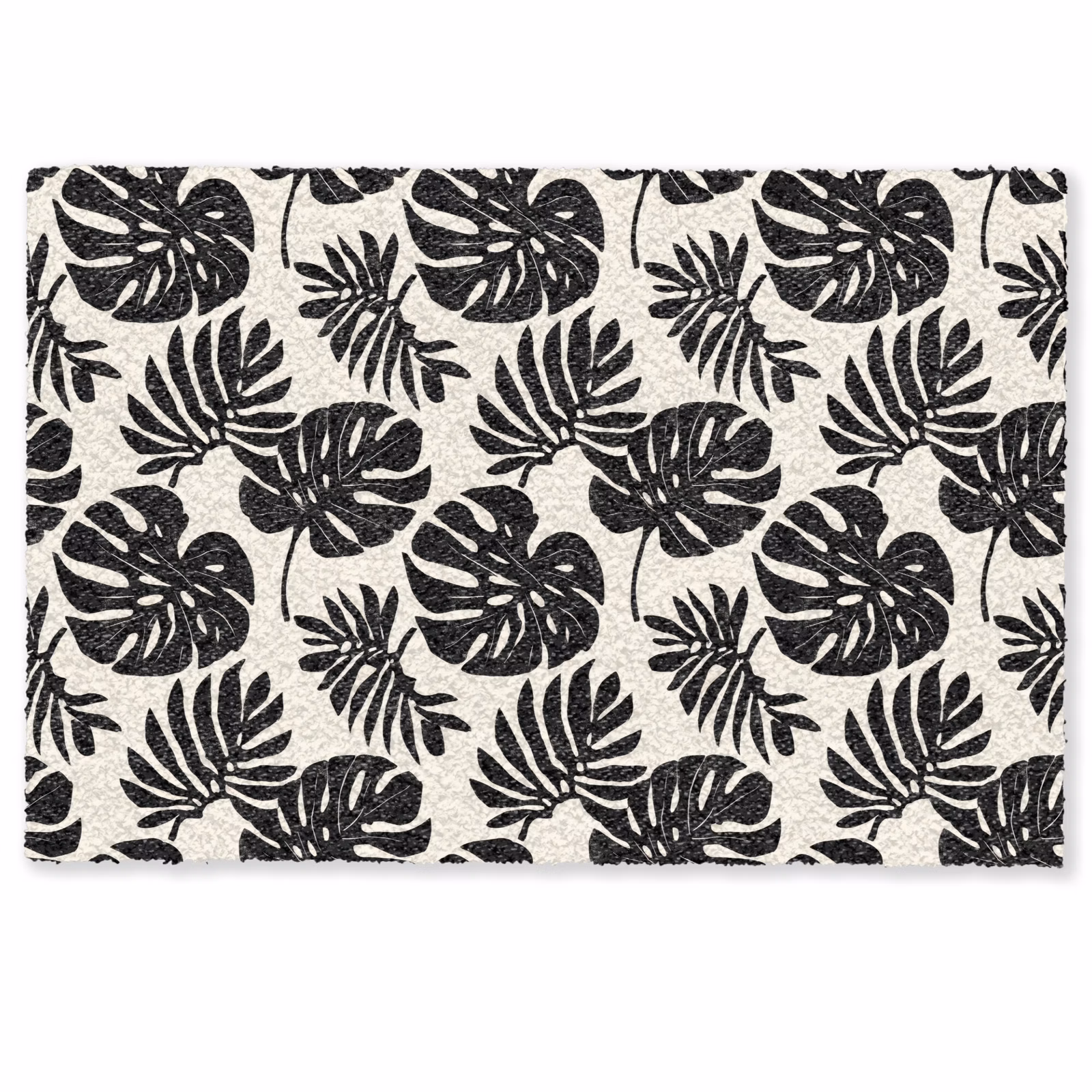 Deurmat - Monstera Bladeren Zwart Wit — 1