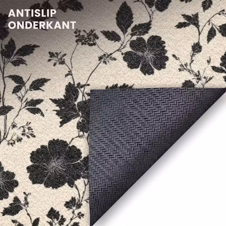 Deurmat - Bloemen Silhouet Patroon Zwart Wit — 6
