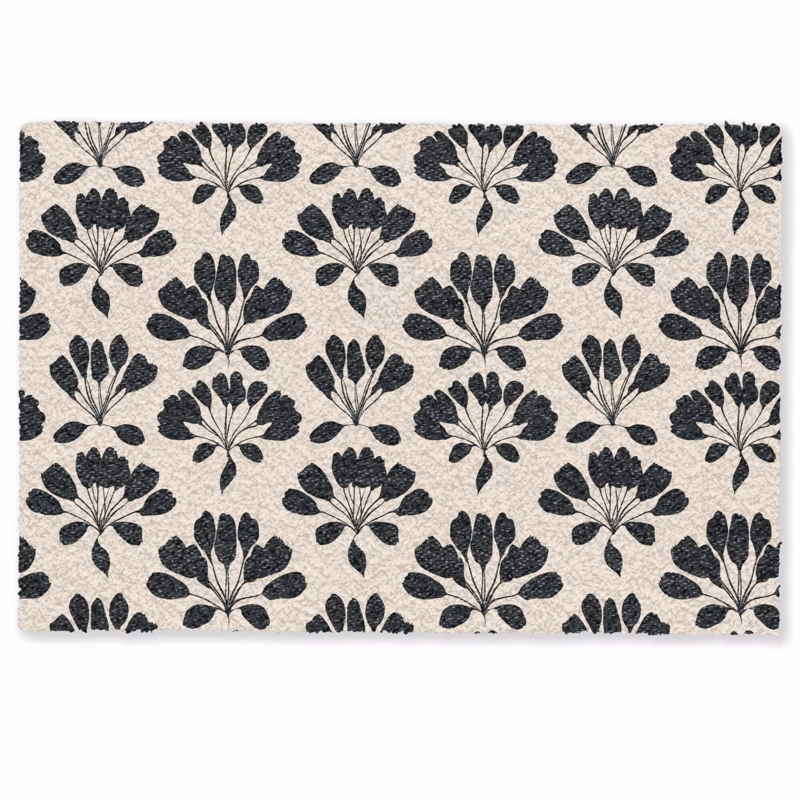 Deurmat - Bloemen Silhouet Zwart Wit — 1