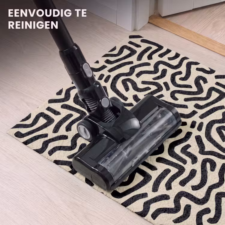 Deurmat - Abstracte Golvende Lijnen Zwart Beige — 9