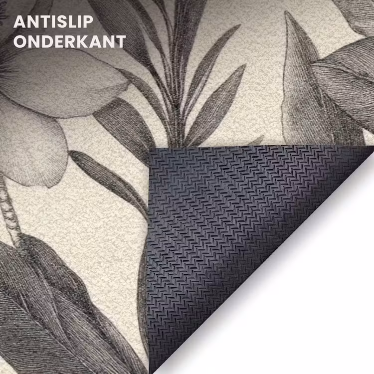 Deurmat - Botanische Bloemen Gravure Beige — 6