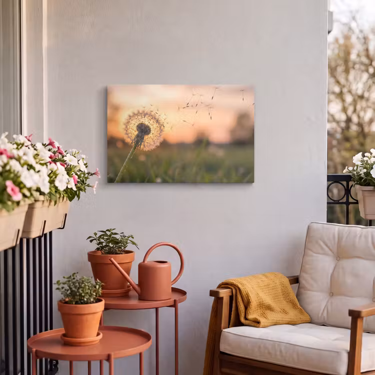 Buiten canvas - Paardenbloem - Zonsondergang - Veld — 3