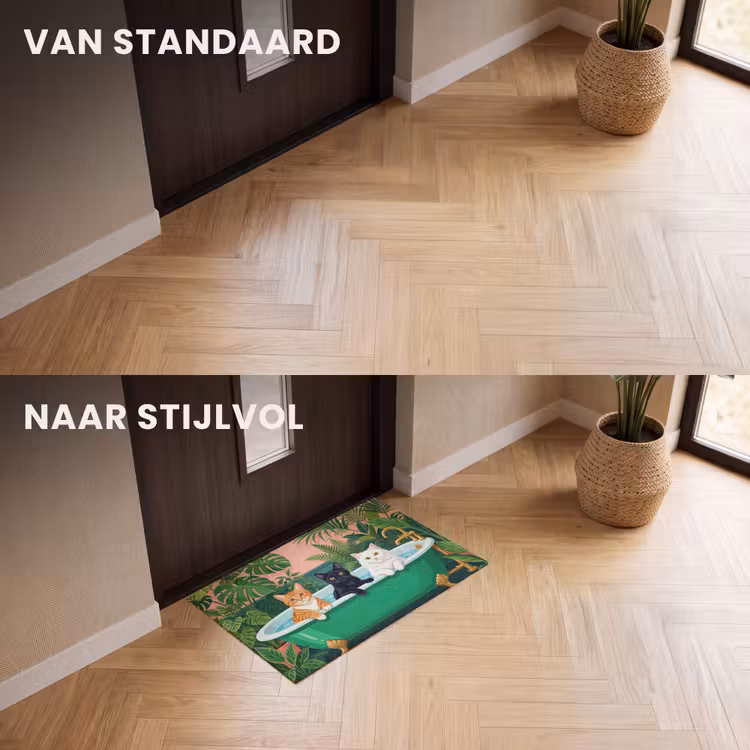 Deurmat - Badkamer - Kattenparade - Kleurrijk — 3