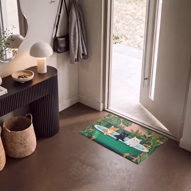 Deurmat - Badkamer - Kattenparade - Kleurrijk — 8