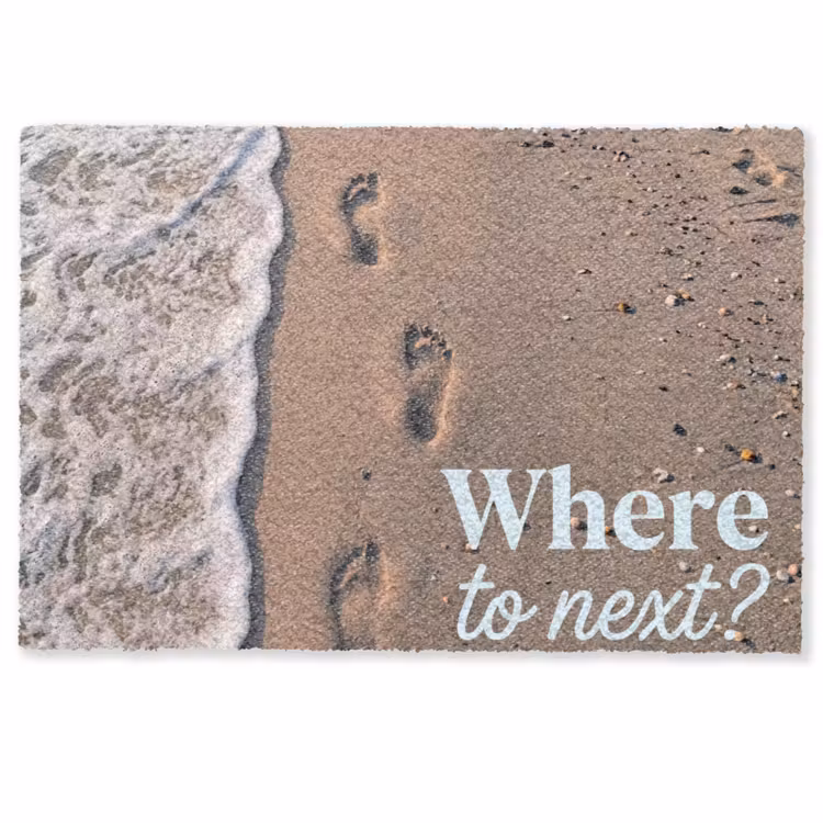 Deurmat - Where to next - Strand - Voetstappen — 1