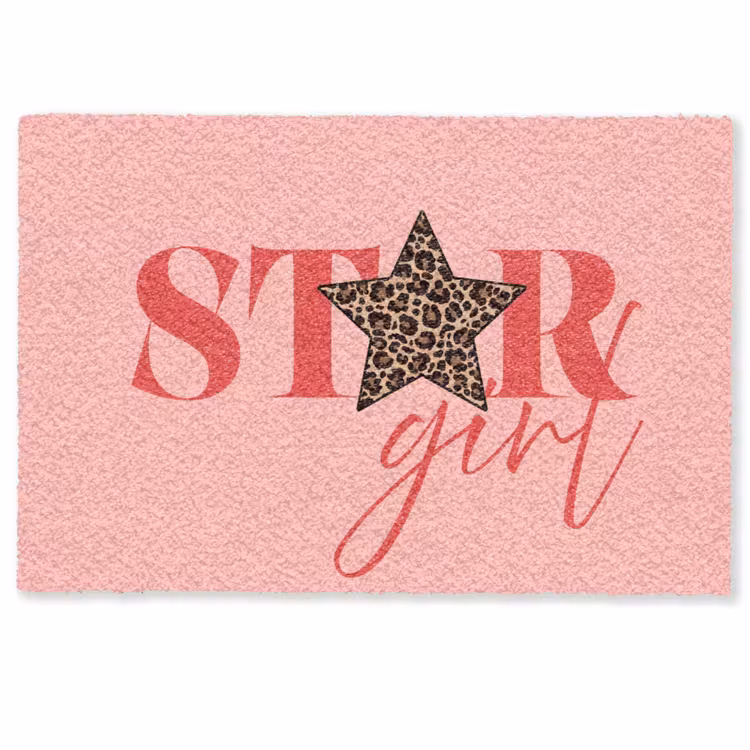 Deurmat - Star girl - Roze - Panter - Ster — 1