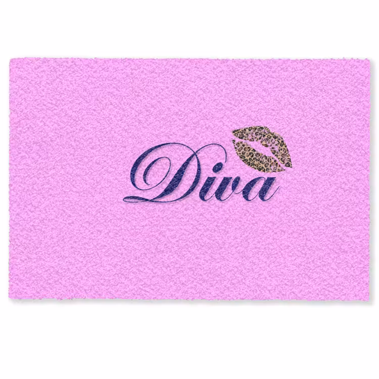 Deurmat - Diva - Lip - Panterprint - Roze — 1