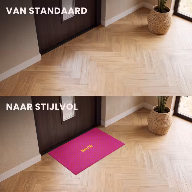 Deurmat - Smile - Stippen - Roze — 3