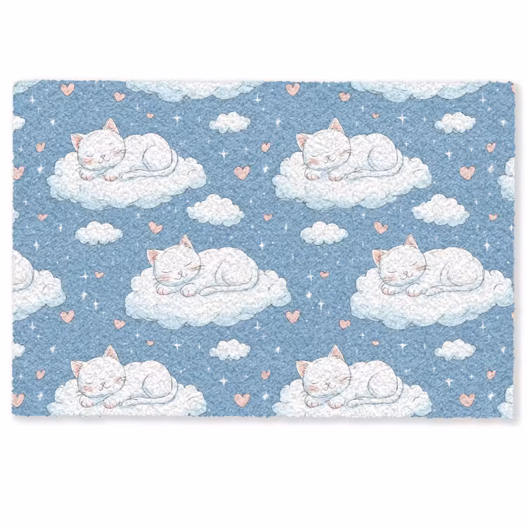 Deurmat - Kitten - Wolken - Blauw — 1