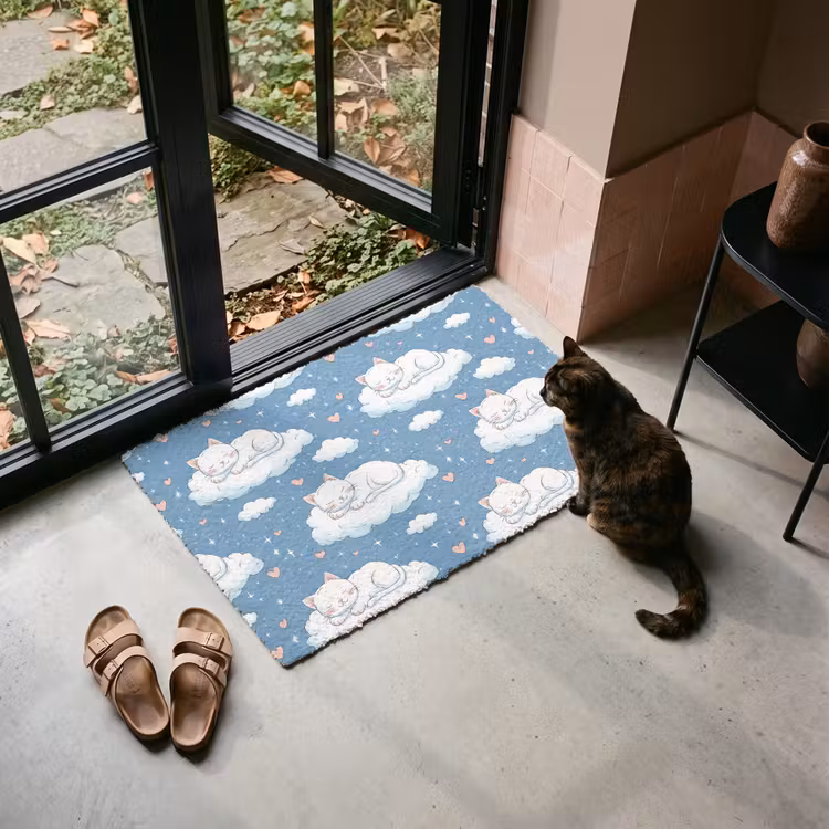 Deurmat - Kitten - Wolken - Blauw — 2