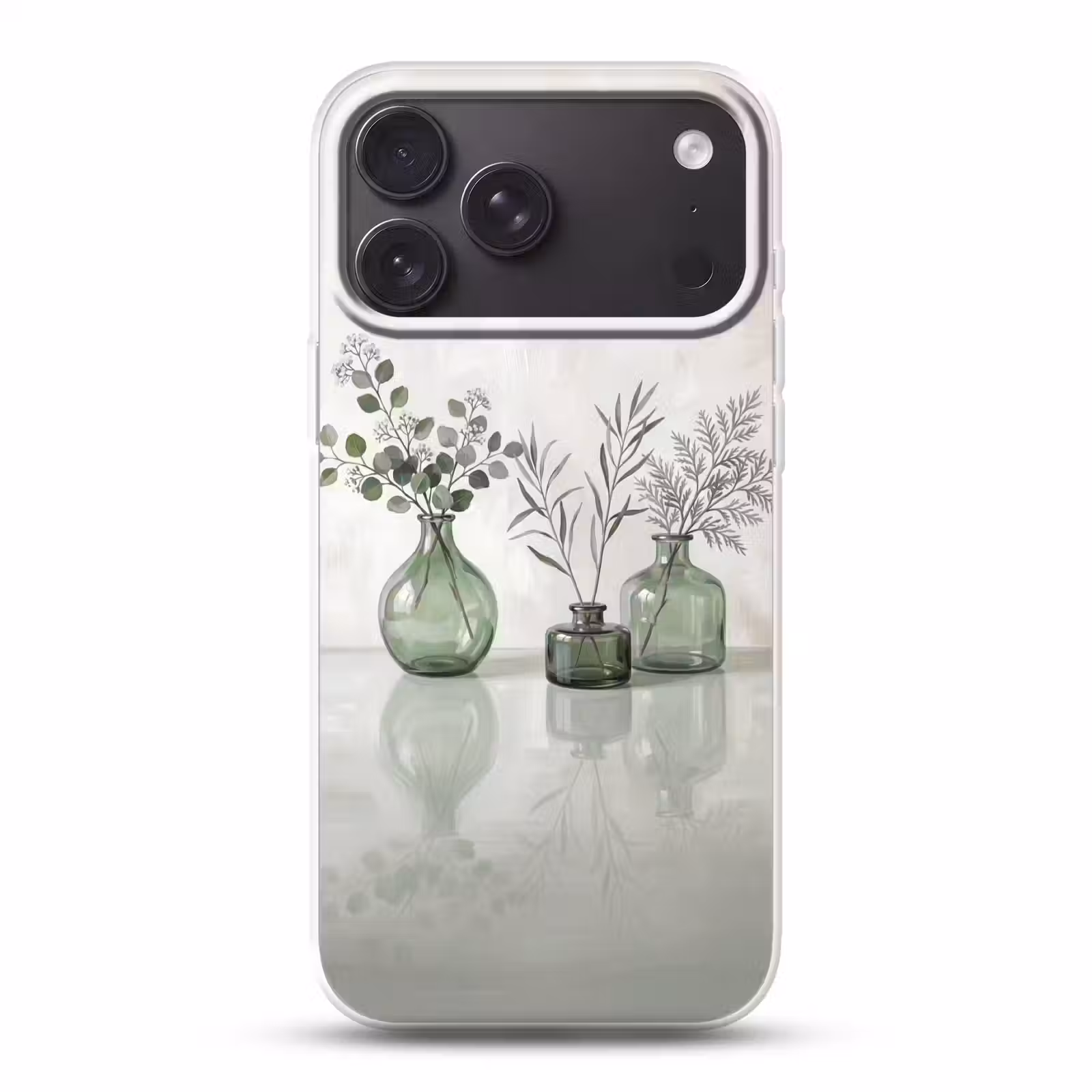 Telefoonhoesje Softcase - Vazen - Bladeren - Groen — 1