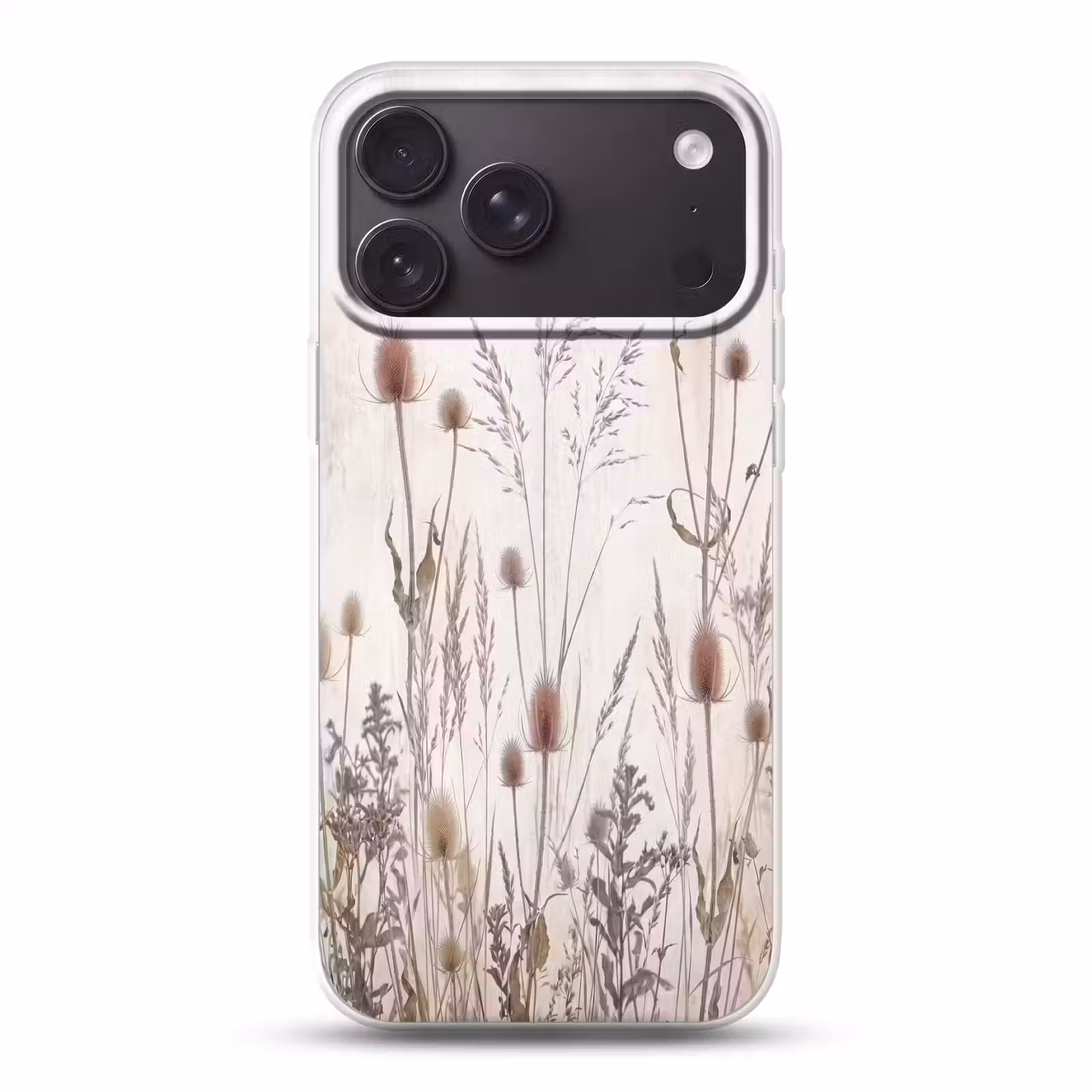 Telefoonhoesje Softcase - Weidebloemen - Design - Sepia — 1