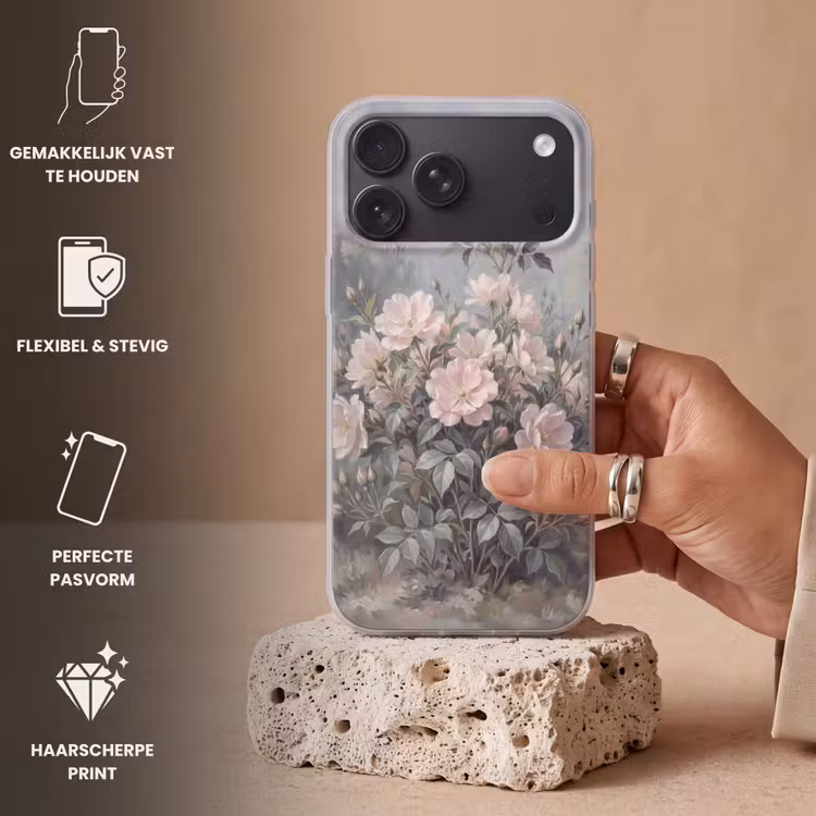 Telefoonhoesje Softcase - Rozen - Illustratie - Roze — 4