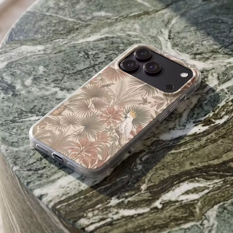 Telefoonhoesje Softcase - Tropisch - Vogels - Beige — 3