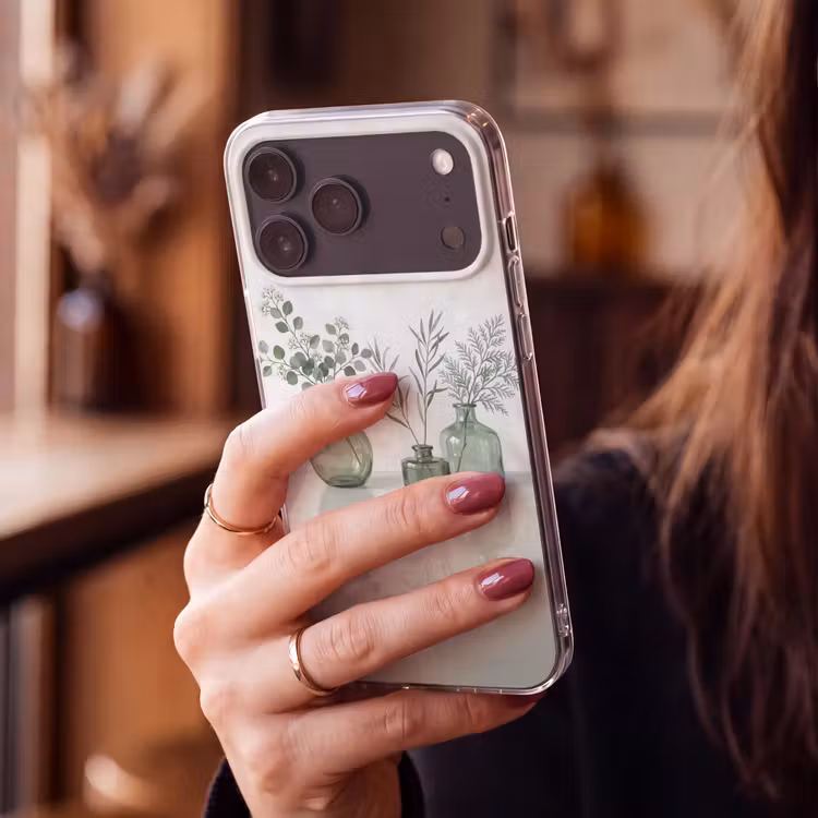 Telefoonhoesje Softcase - Vazen - Bladeren - Groen — 2