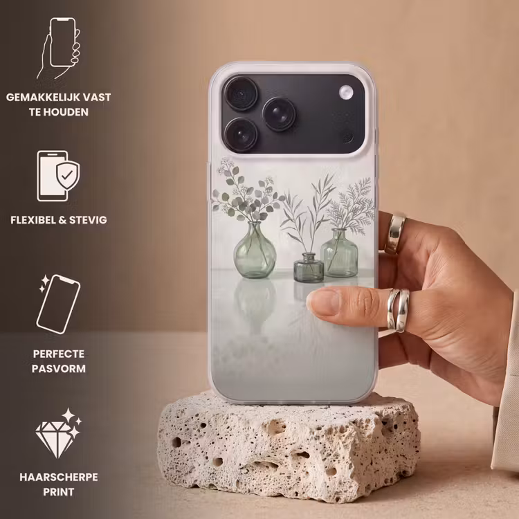 Telefoonhoesje Softcase - Vazen - Bladeren - Groen — 4