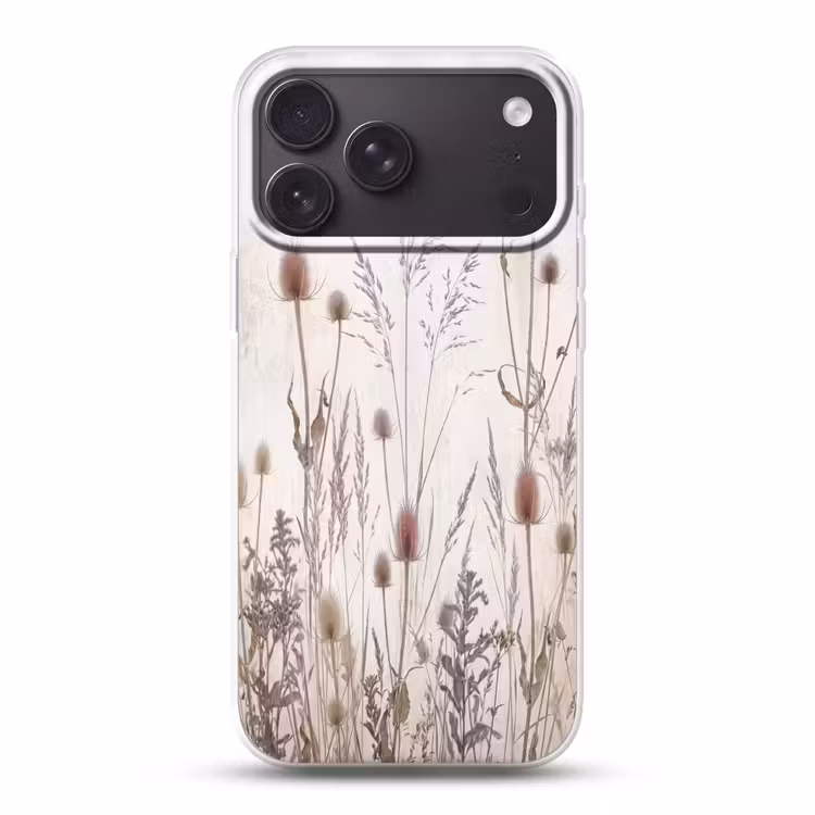 Telefoonhoesje Softcase - Weidebloemen - Design - Sepia