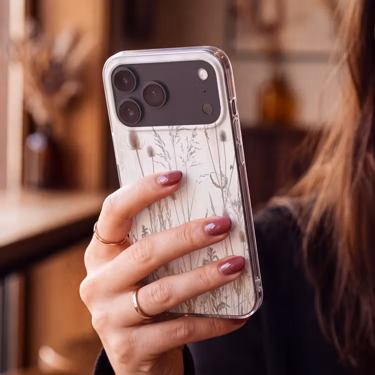 Telefoonhoesje Softcase - Weidebloemen - Design - Sepia — 2