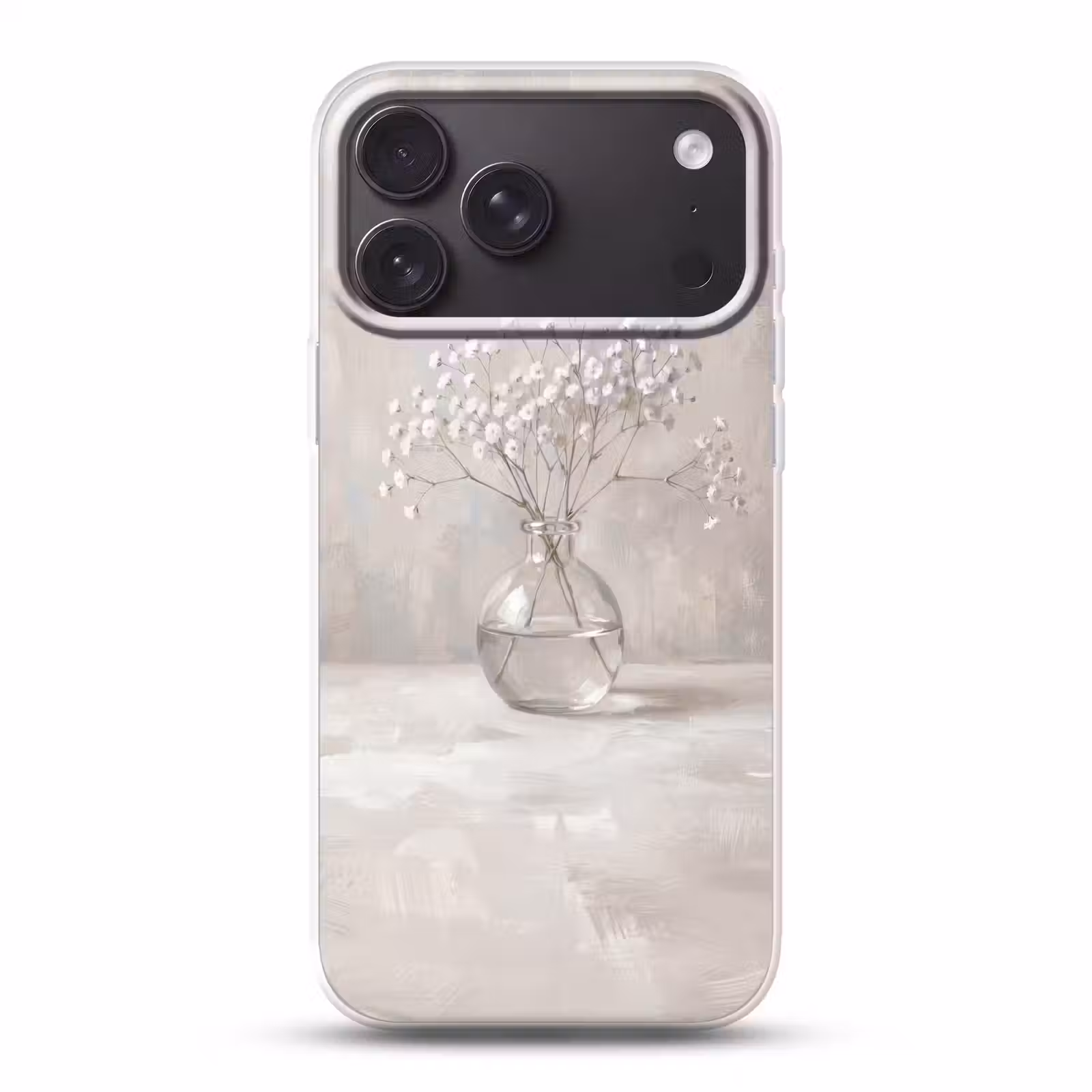 Telefoonhoesje Softcase - Gipskruid - Vaas - Wit — 1