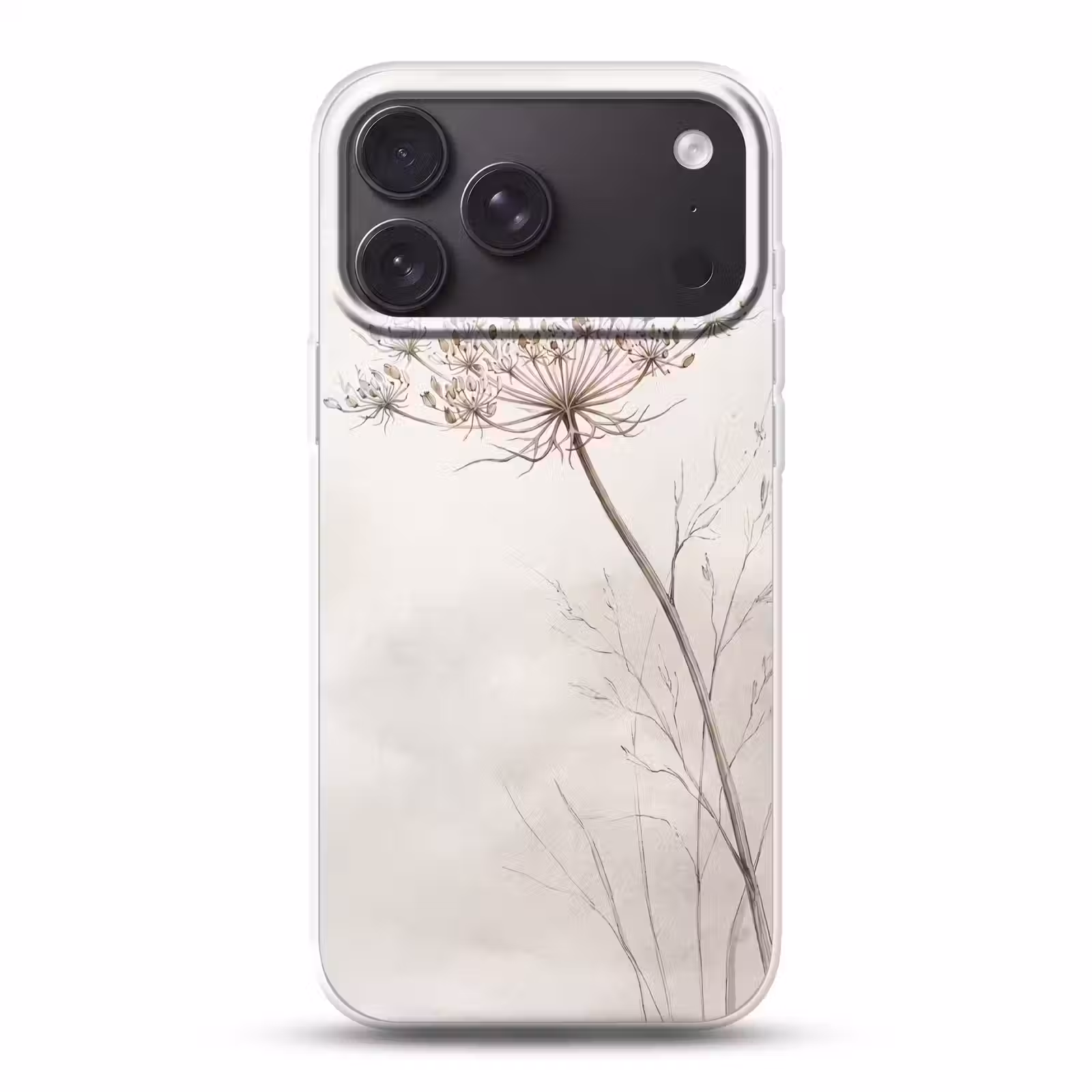 Telefoonhoesje Softcase - Vlinder - Bloem -Natuur - Beige — 1