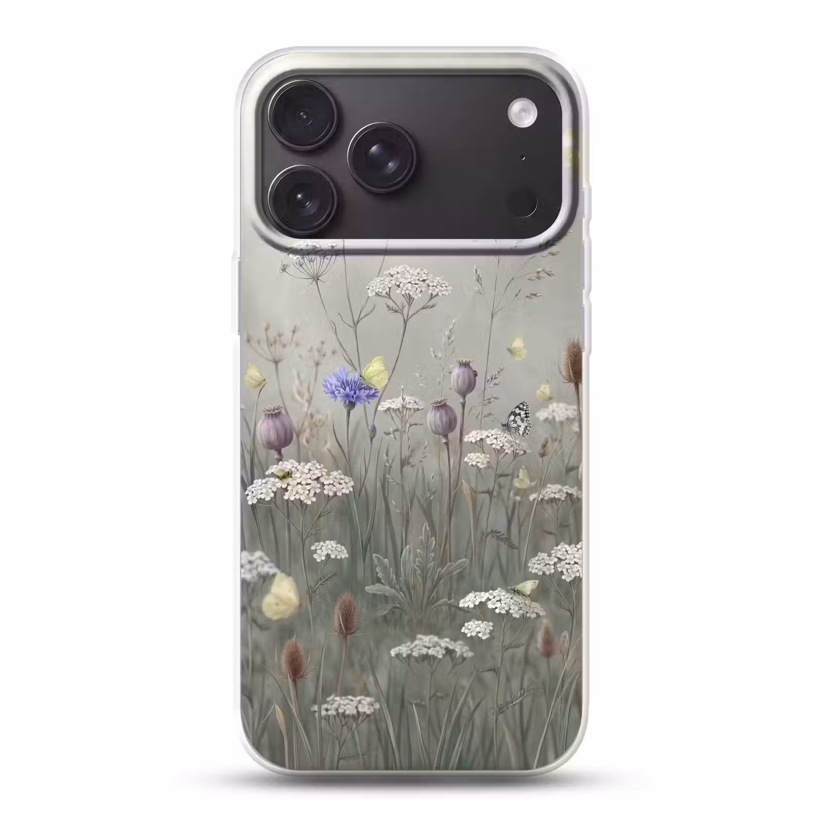 Telefoonhoesje Softcase - Vlinders - Wildbloemen - Illustratie - Kleurrijk — 1