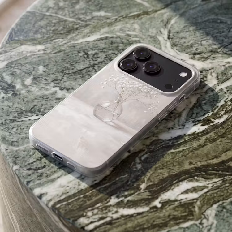 Telefoonhoesje Softcase - Gipskruid - Vaas - Wit — 3