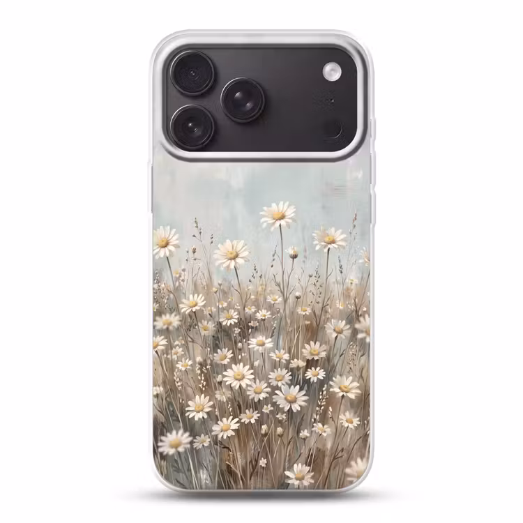 Telefoonhoesje Softcase - Madelief - Illustratie - Wit
