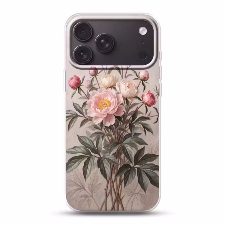 Telefoonhoesje Softcase - Pioenrozen - Boeket - Roze