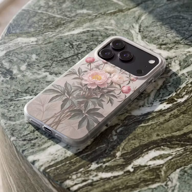 Telefoonhoesje Softcase - Pioenrozen - Boeket - Roze — 3