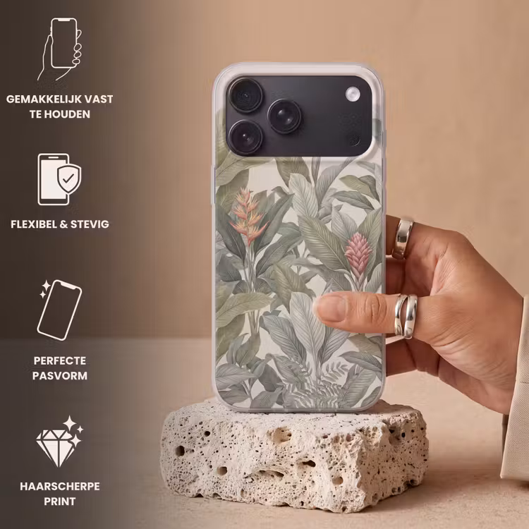 Telefoonhoesje Softcase - Tropisch - Planten - Modern - Groen — 4