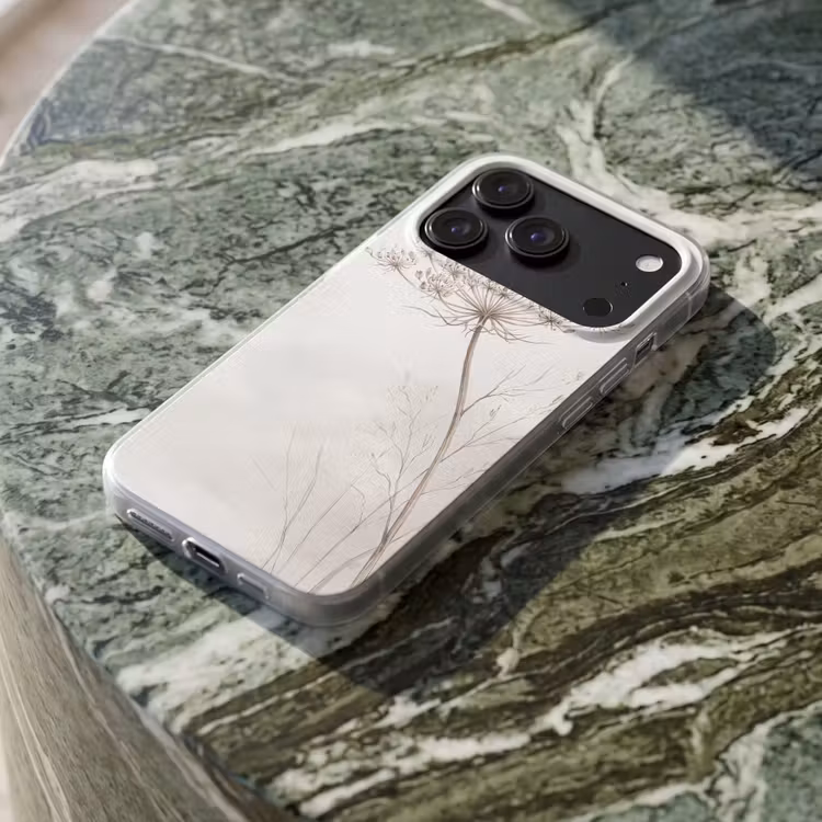 Telefoonhoesje Softcase - Vlinder - Bloem -Natuur - Beige — 3