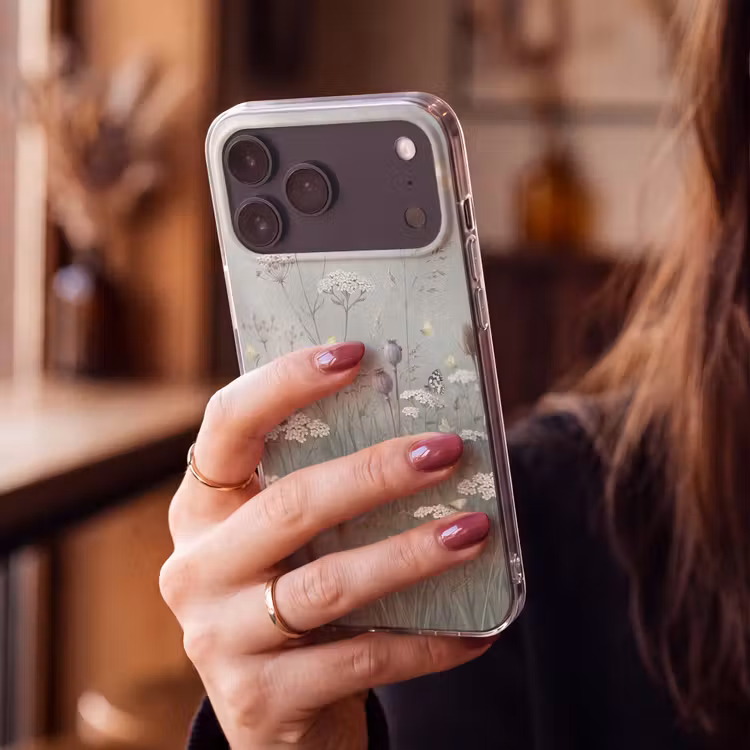 Telefoonhoesje Softcase - Vlinders - Wildbloemen - Illustratie - Kleurrijk — 2