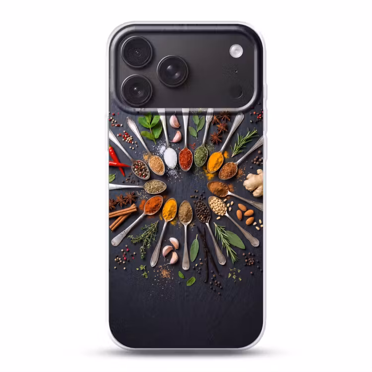 Telefoonhoesje Softcase - Kruiden - Lepels - Culinair - Kleurrijk - Sfeervol