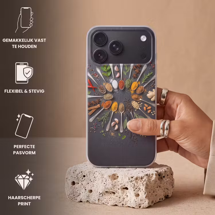 Telefoonhoesje Softcase - Kruiden - Lepels - Culinair - Kleurrijk - Sfeervol — 4