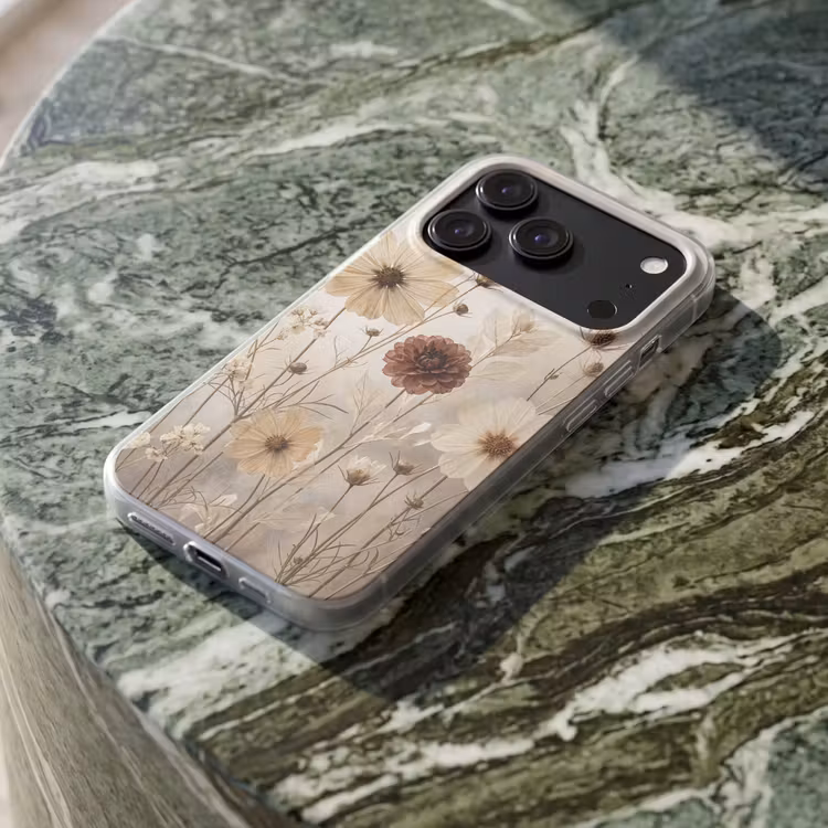 Telefoonhoesje Softcase - Wilde bloemen - Botanisch - Vintage - Natuur - Rustiek — 3