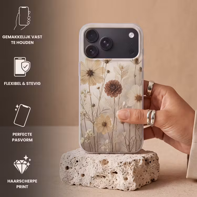 Telefoonhoesje Softcase - Wilde bloemen - Botanisch - Vintage - Natuur - Rustiek — 4