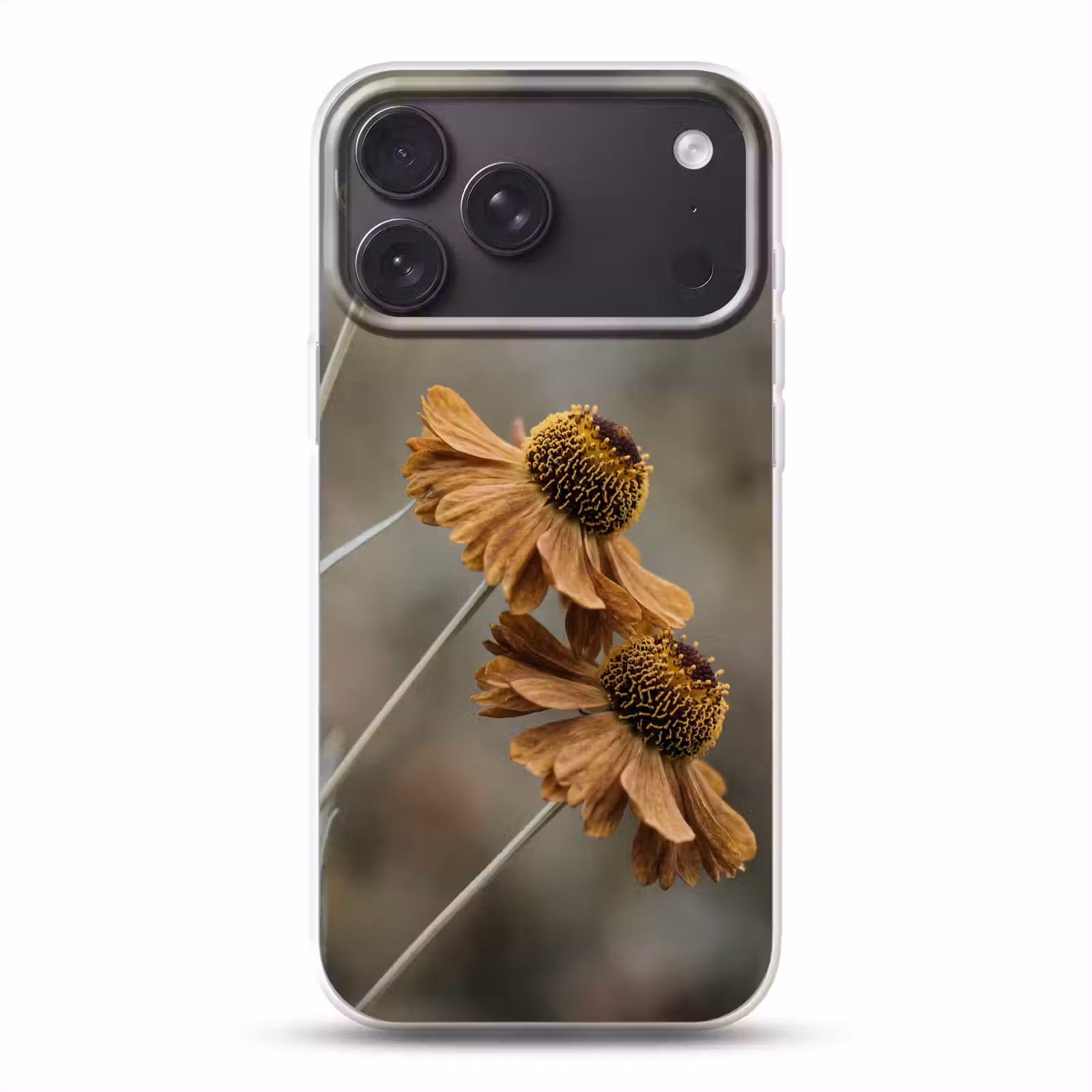Telefoonhoesje Softcase - Zonnehoed - Droogbloemen - Geel - Warm — 1